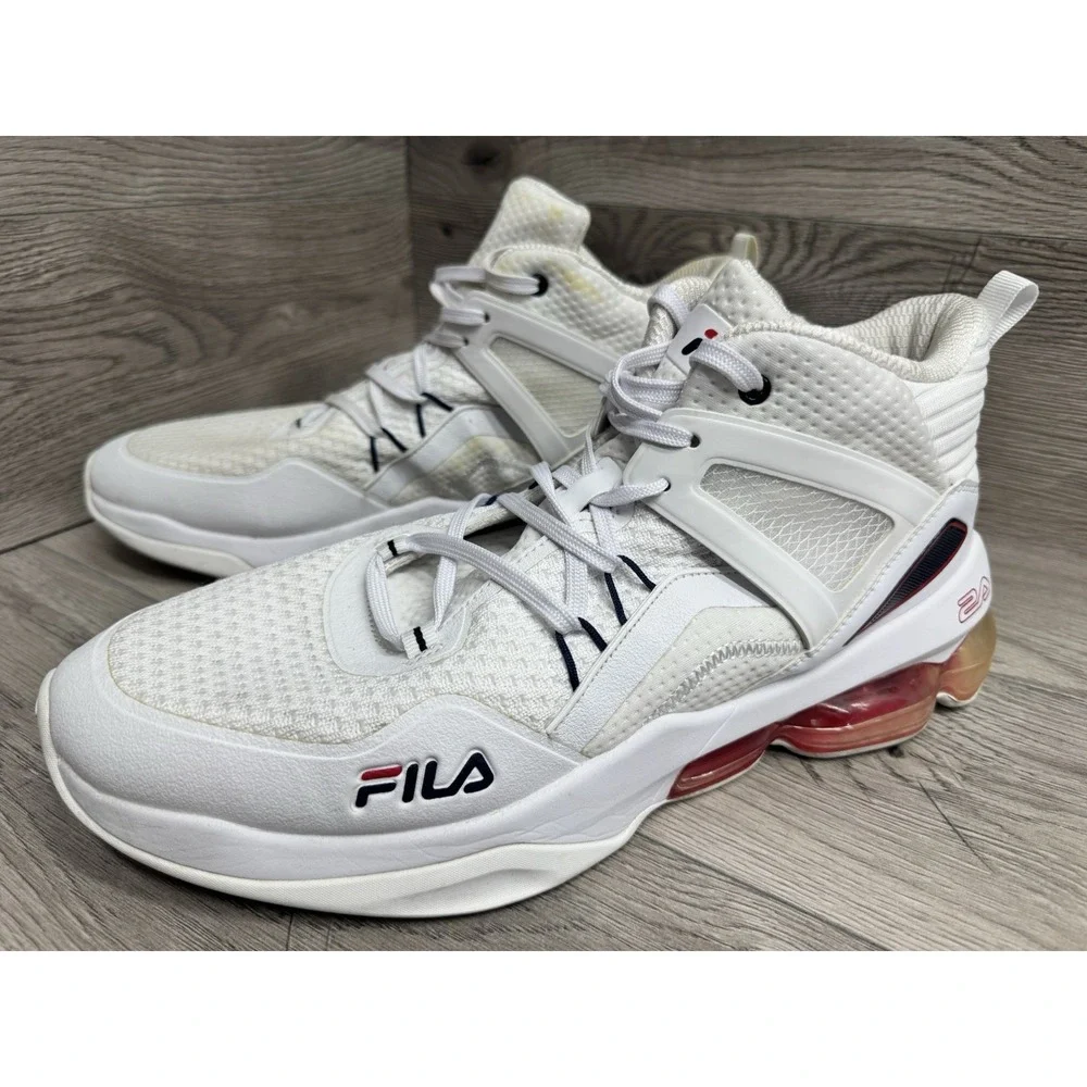 Fila Octane 2A Shoes Mens Size 14  White Leather Basketball Sneakers